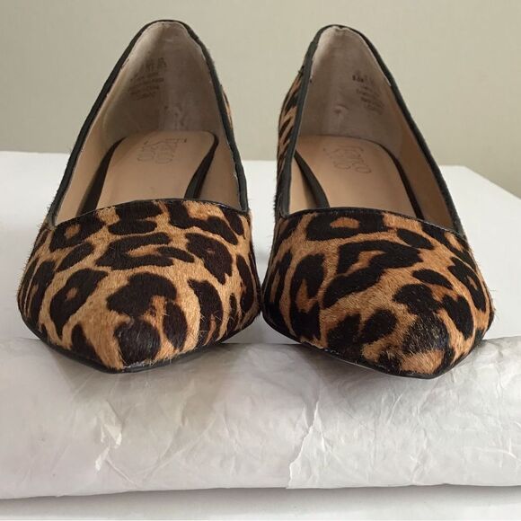 Franco Sarto Brown Calf Hair Duran2 Pointed Toe Heels Size 9 1/2 - Picture 6 of 13